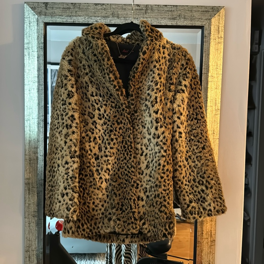 Kate Moss Inspired Faux Fur Leopard Coat